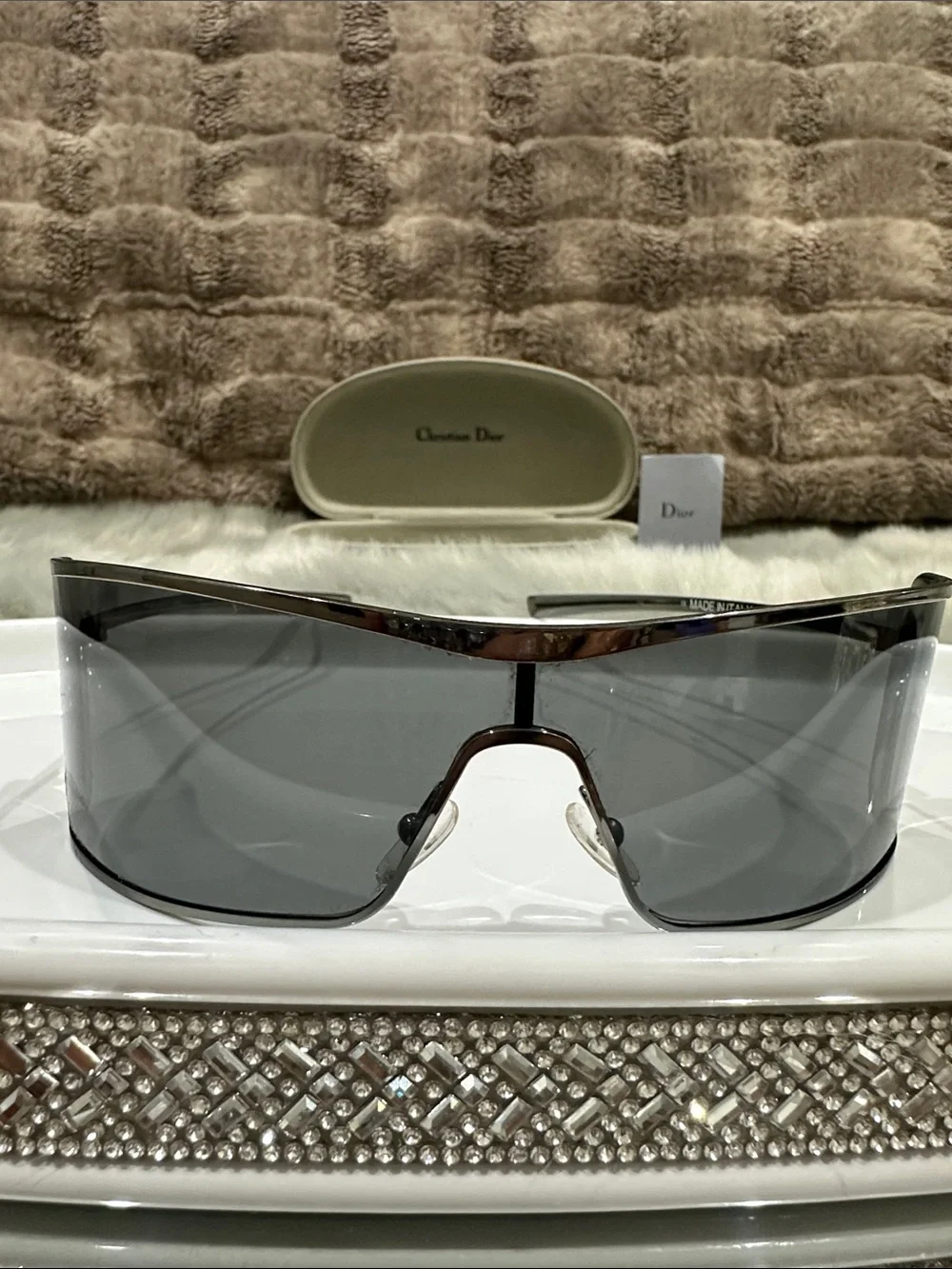DIOR Shield Sunglasses - Gray Lens DIOR logo on sides
